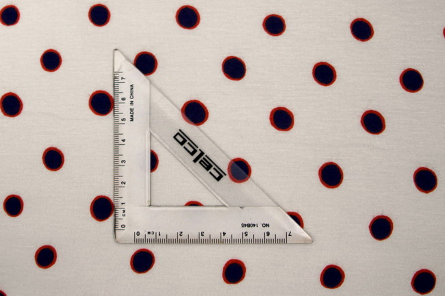 Royal Blue Dots on Stone T-Shirt Knit