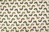 Green & Beige Flowers on Ivory Printed Bamboo Cotton Blend