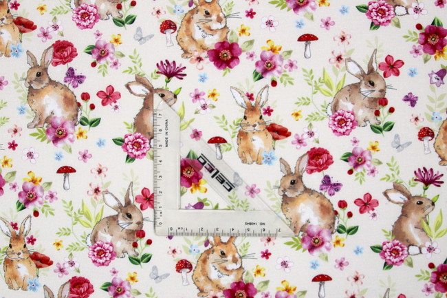 Springfields Rabbits Premium Printed Cotton