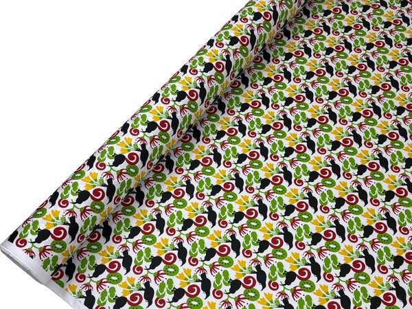 Tui with Kowhai & Kiwifruit Premium Cotton