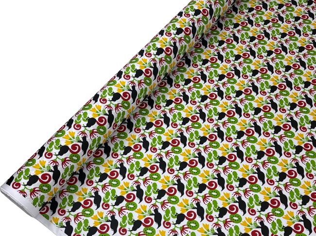 Tui with Kowhai & Kiwifruit Premium Cotton