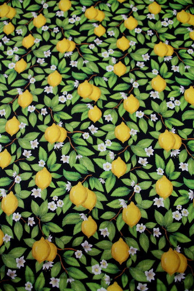 Just Fruit: Lemons on Black Premium Cotton