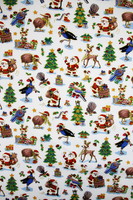 A Kiwi Christmas on White Premium Printed Cotton