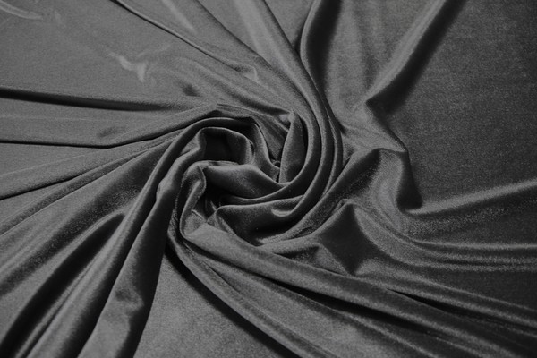 Pewter Grey Plush Stretch Velvet