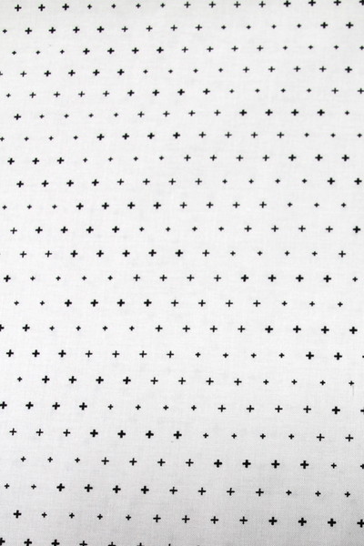 Simply Black on White (Crosses) Premium Cotton