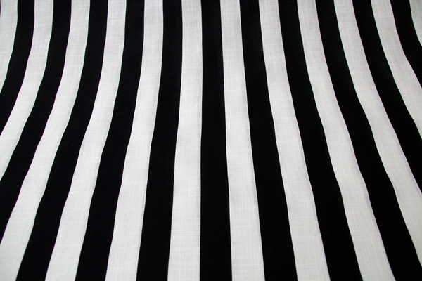 Black & Soft White Wide Striped 100% Linen