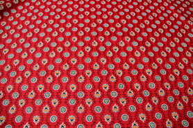Mini Floral on Red Cotton