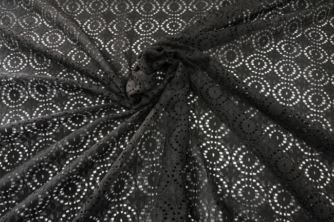 Black Circular Design Lace