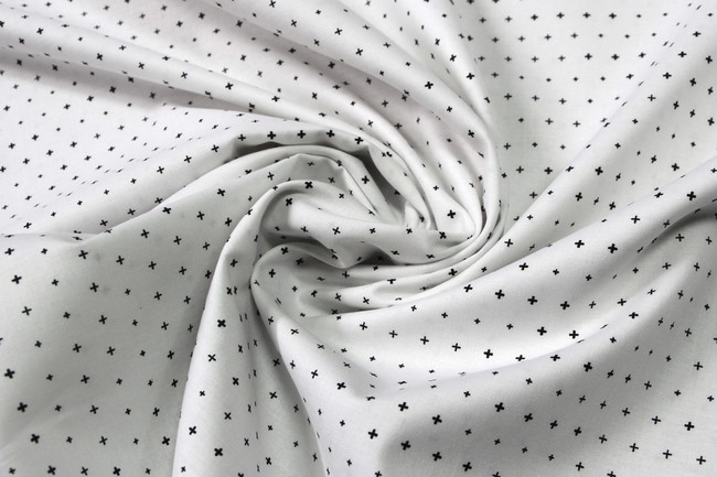 Simply Black on White (Crosses) Premium Cotton