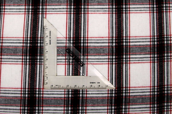 Black, Red & White Checked Linen