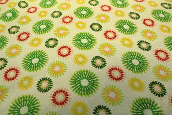 Crazy Daisies on Pale Green Printed Flannelette
