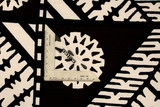 Dark Brown & Black Tapa Design on Ivory Dobby Cotton