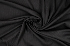 Black 100% Cotton Flat Ribbing