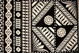 Dark Brown & Black Tapa Design on Ivory Dobby Cotton