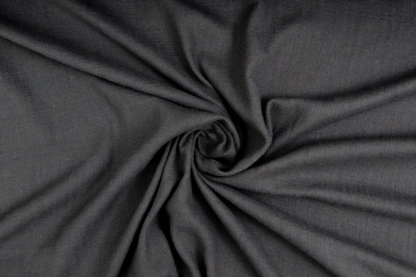 Black Bio Washed Tweed Linen/Cotton Blend
