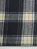 Navy Double-Faced Checked Wool Blend