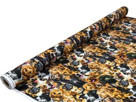 Furry Fun Crowded Dogs Premium Printed Cotton
