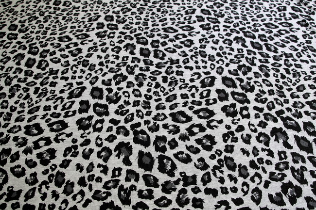 Cheetah Printed French Terry/Unbrushed Sweatshirting New Image