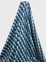 Ocean Blue Tones Geometric Printed Cotton