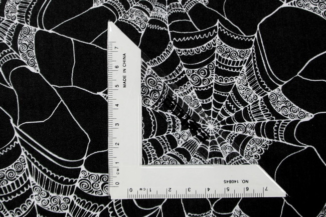 Curly Cobwebs Halloween Printed Cotton New Image