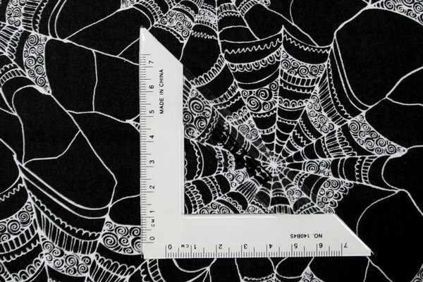 Curly Cobwebs Halloween Printed Cotton New Image
