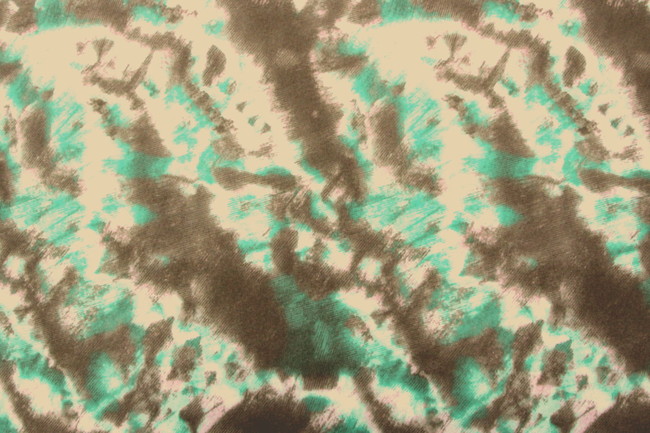 Spearmint, Beige & Light Pink Splodge Light-Weight Printed Cotton