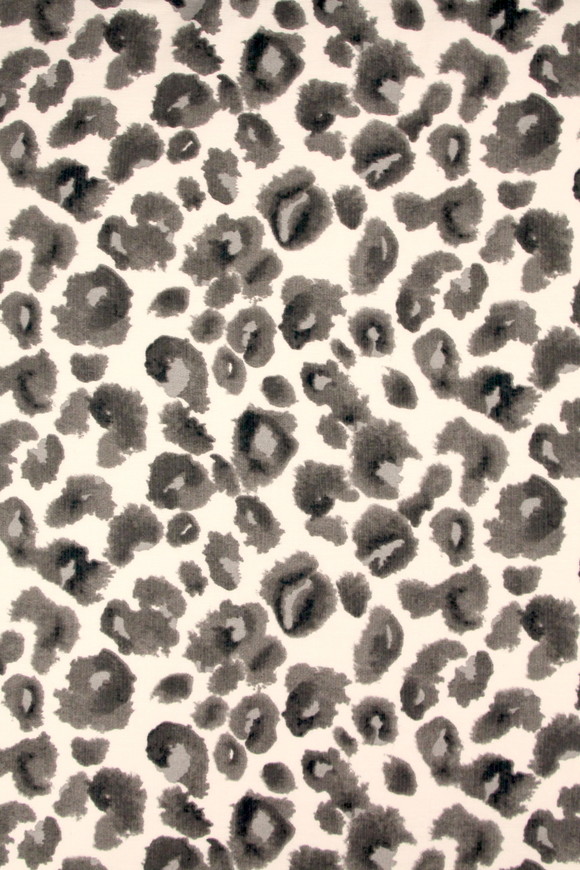 Leopard Print in Charcoal Tones Printed Bamboo Cotton Blend