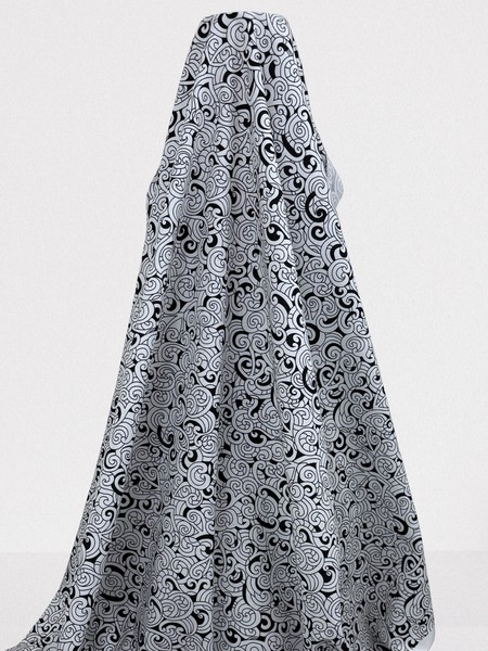 Black & White Moko Design Kiwiana Cotton