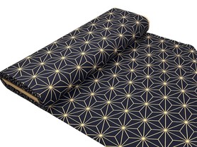 Beige Star on Navy Cotton Quilt Backer