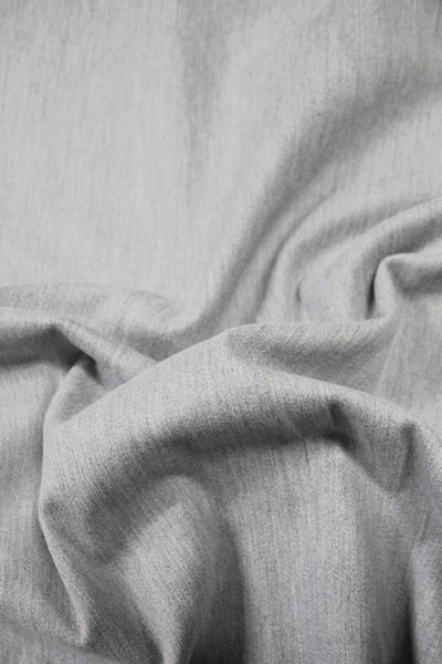 Pale Silver Stretch Chambray