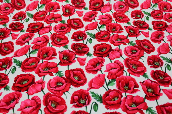 Large Crimson Poppy Cotton