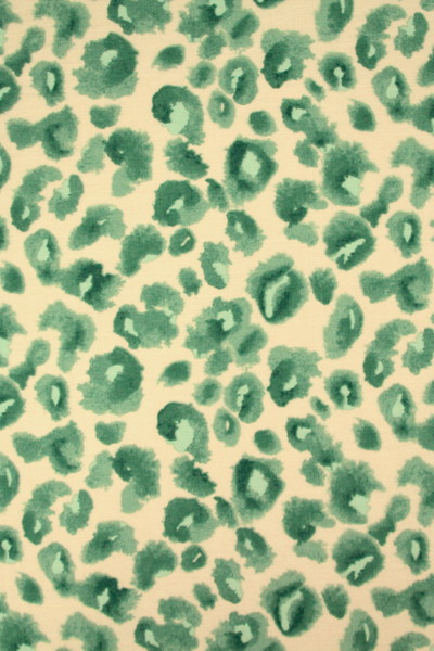 Leopard Print in Green & Beige Tones Printed Bamboo Cotton Blend