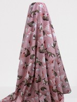 Foxes & Rabbits on Pink Winceyette