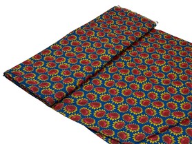 *LAST PIECE* Pink Sunflowers on Blue Printed Cotton