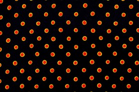 Red Dots on Darkest Navy T-Shirt Knit