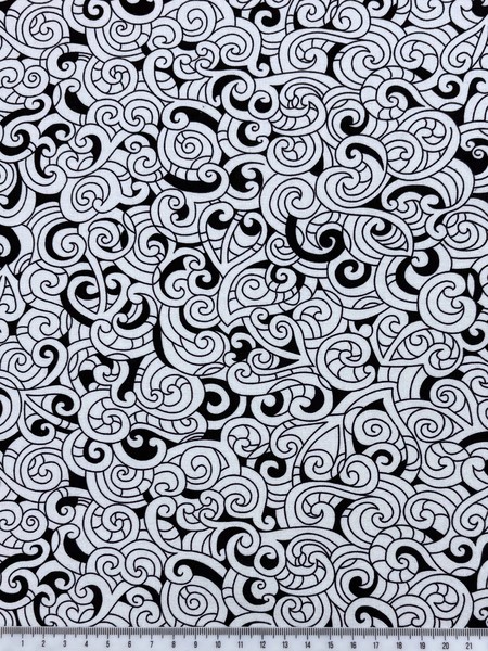 Black & White Moko Design Kiwiana Cotton