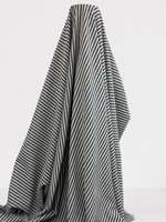 Charcoal & Ivory Striped Linen Cotton Shirting