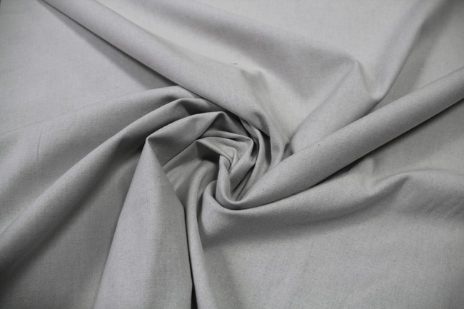 Pale Silver Stretch Chambray