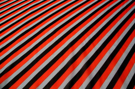 * REMNANT - Flame, Grey & Black Diagonal Striped Chiffon