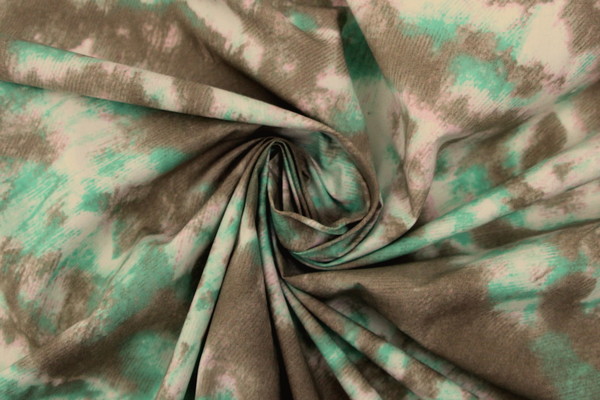 Spearmint, Beige & Light Pink Splodge Light-Weight Printed Cotton