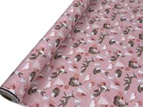 Foxes & Rabbits on Pink Winceyette