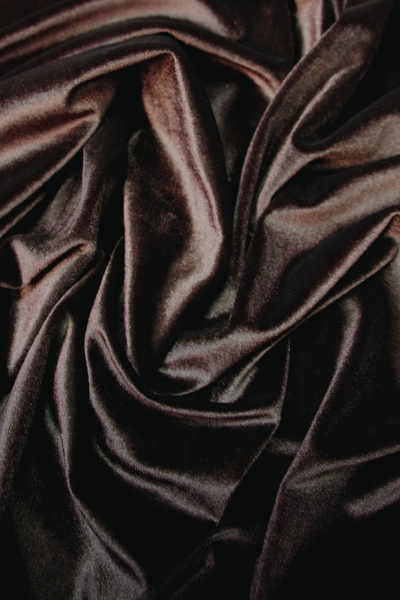Espresso Brown Plush Stretch Velvet