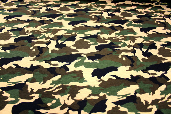 Camo Printed T-Shirting - Traditional Camo Tones
