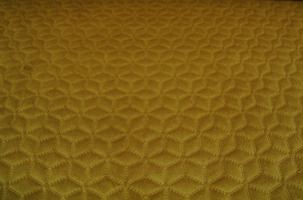 Mustard Quilted Velour - 355 GSM