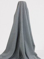 Pale Denim Blue & Ivory Striped Linen Cotton Shirting