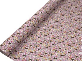 Alice with Floral Pinks & Purple Printed Cotton