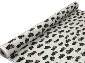 Live to Ride Motocycles on Road Map Premium Printed Cotton