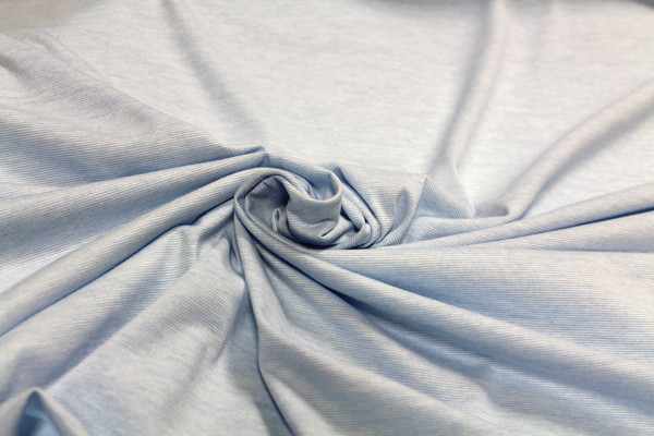 Super Soft Cotton Micro Stripe Fine Knit - Pale Blue