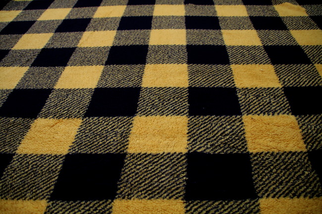 Mustard & Black Checked Sherpa