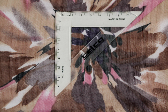 Abstract Flowers Pinks, Brown & Purple Chiffon